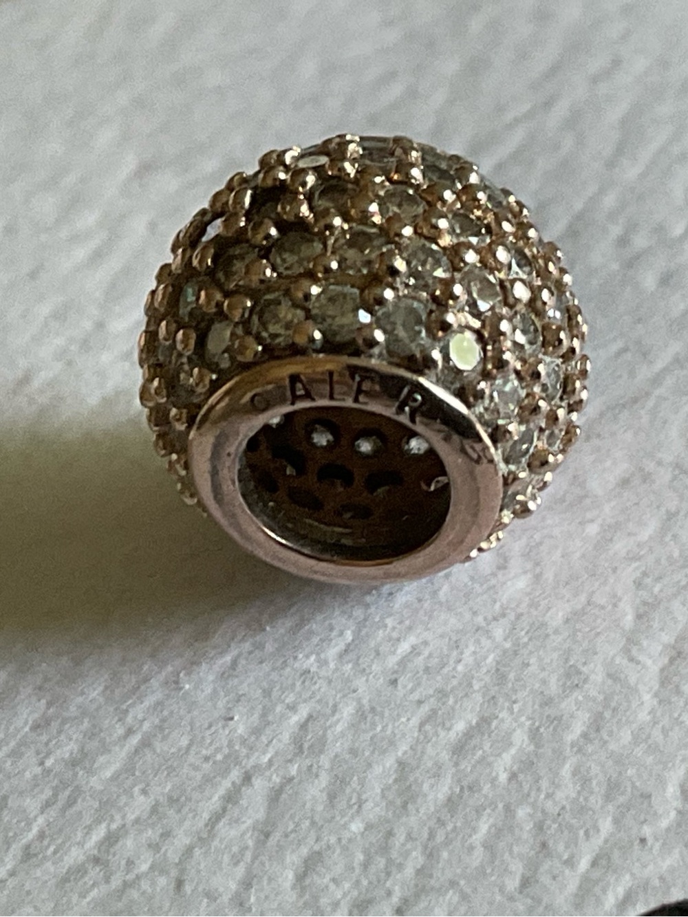 Pandora Rose Gold Crystal Pavé Round Charm